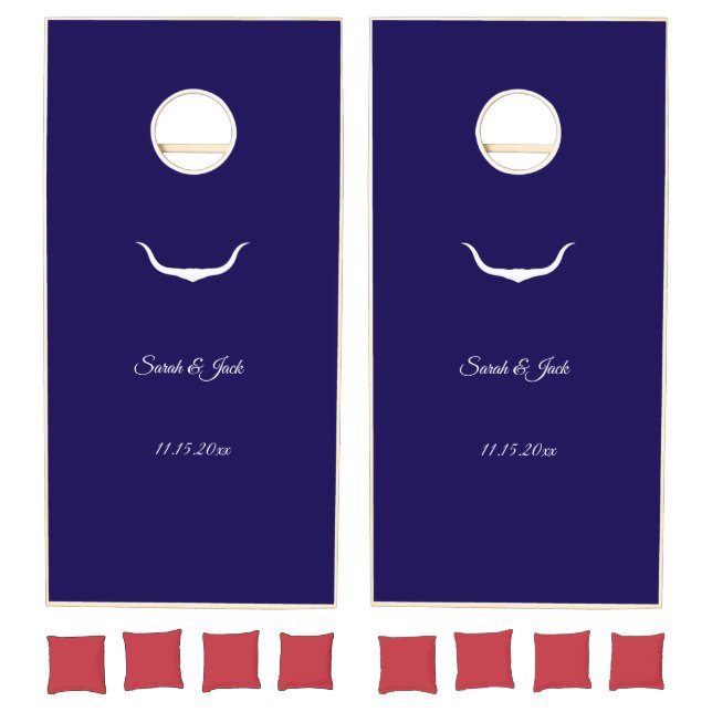Texas Longhorn Wedding Cornhole Set (Set)