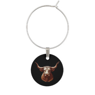 Texas Longhorn Wine Charm