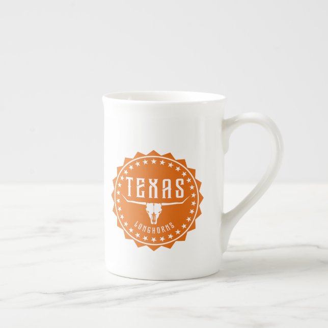 Texas Longhorns Badge Logo Design Bone China Mug (Right)