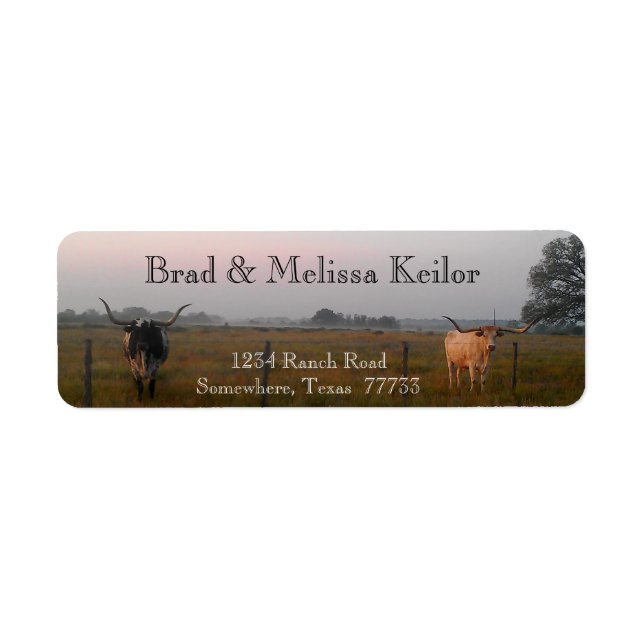 Texas Longhorns Return Address Labels (Front)