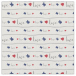 Texas Love and Hearts Pattern Fabric