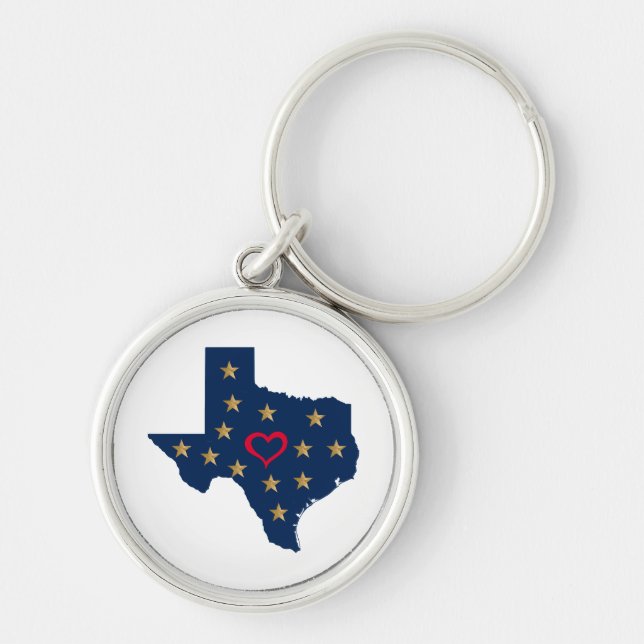 Texas Love and Shining Stars in the Lone Star Stat Keychain (Front)