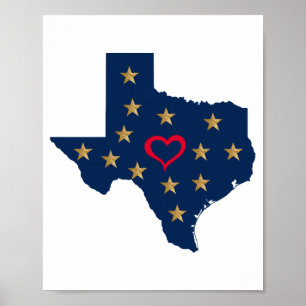 Texas Love and Shining Stars in the Lone Star Stat Poster