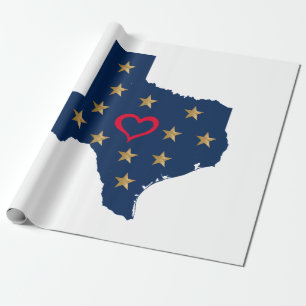 Texas Love and Shining Stars in the Lone Star Stat Wrapping Paper