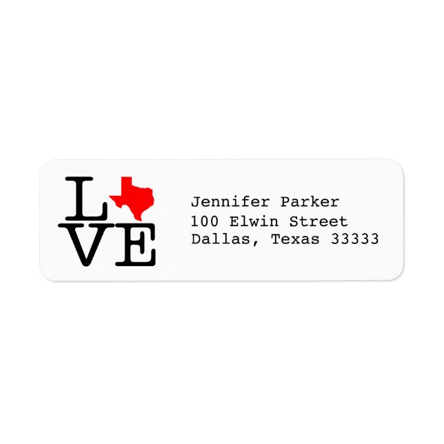 Texas Love Label (Front)