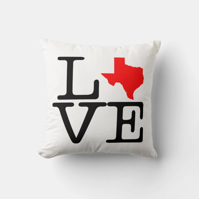 Texas Love Throw Pillow (Front)