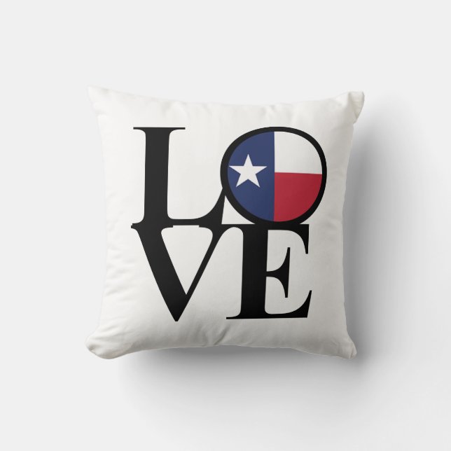 Texas LOVE Throw Pillow (Front)