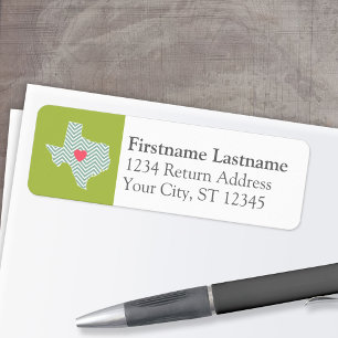 Texas Love with Custom Heart and Family Name Label