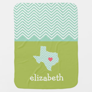 Texas Love with Custom Heart and Family Name Receiving Blanket