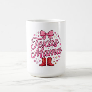 Texas Mama Coquette Bow Shirt - Pink Bow Texas Mam Coffee Mug