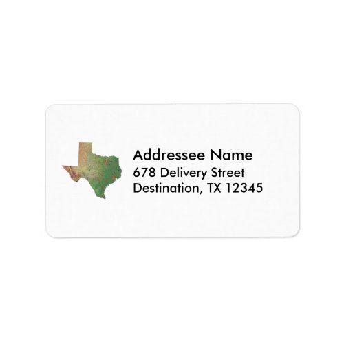 Texas Map Address Label