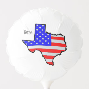 Texas Map and Flag Balloon