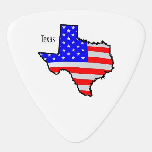 Texas Map and Flag Guitar Pick