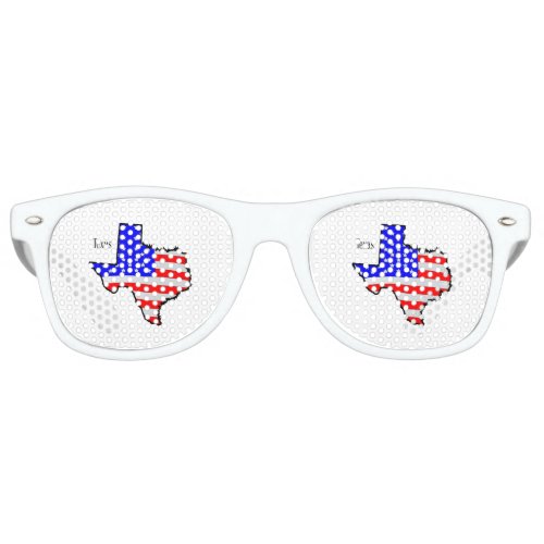 Texas Map and Flag Retro Sunglasses