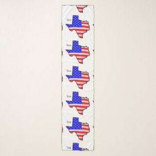 Texas Map and Flag Scarf