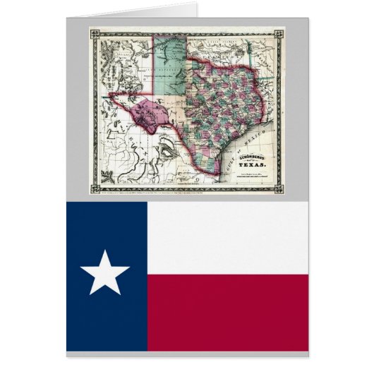 Texas Map and State Flag Cards (Front)
