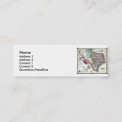 Customizable Texas Map and State Flag Business Cards