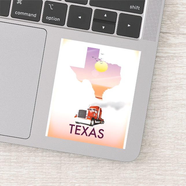 Texas Map Big Rig Sticker (Detail)