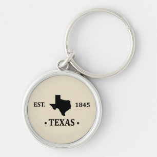 Texas map black the lone star state keychain