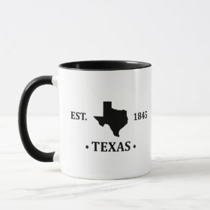 Texas map black the lone star state mug