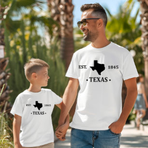 Texas map black the lone star state T-Shirt