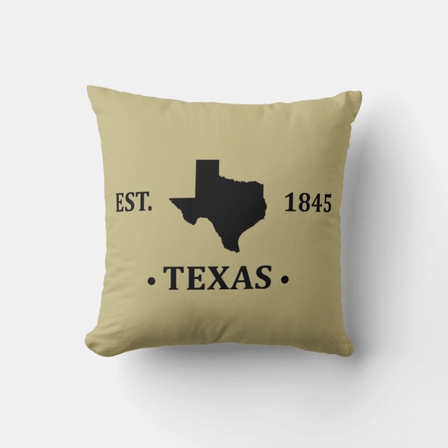 Texas map black the lone star state throw pillow (Front)