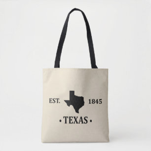 Texas map black the lone star state tote bag