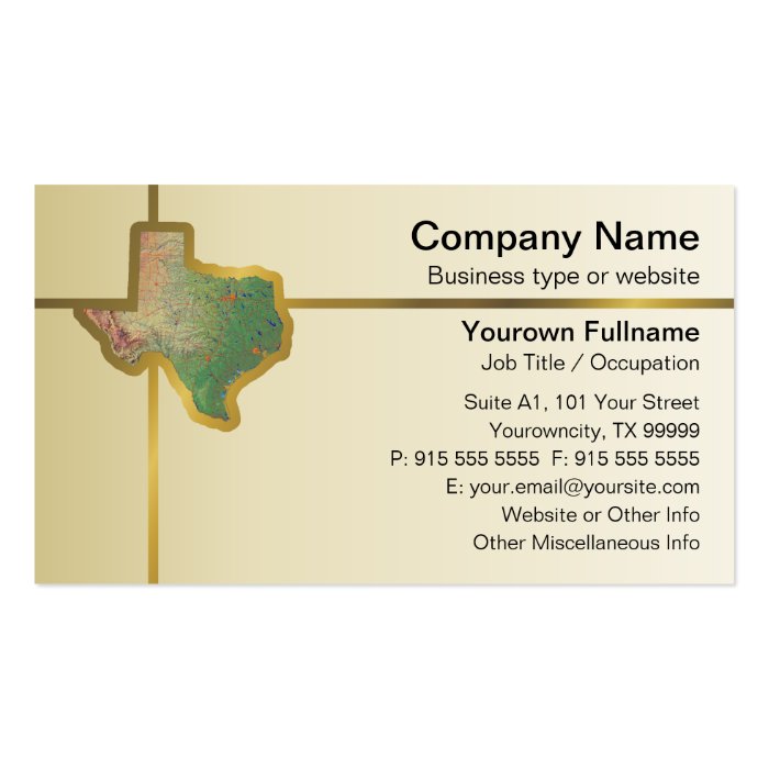 Texas Map Business Card