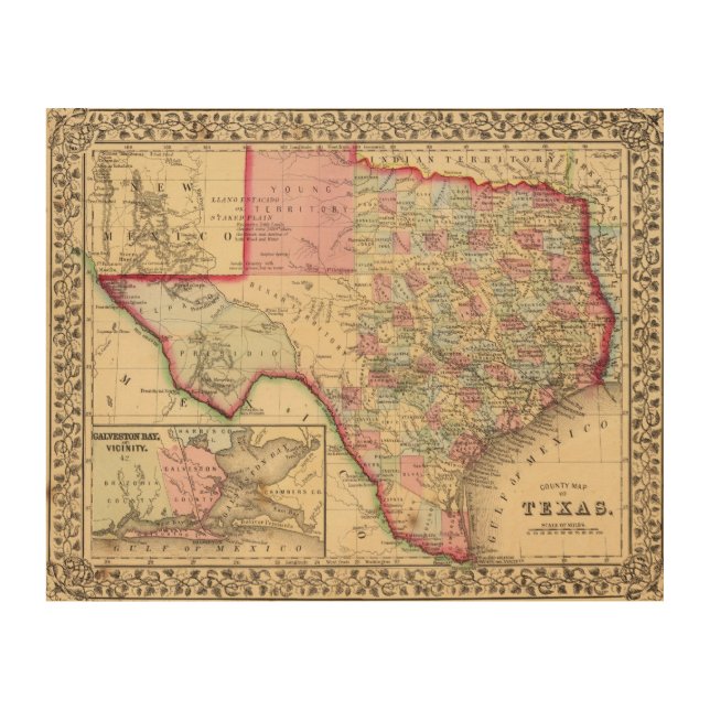 Texas Map by Mitchell Wood Wall Decor (Front)