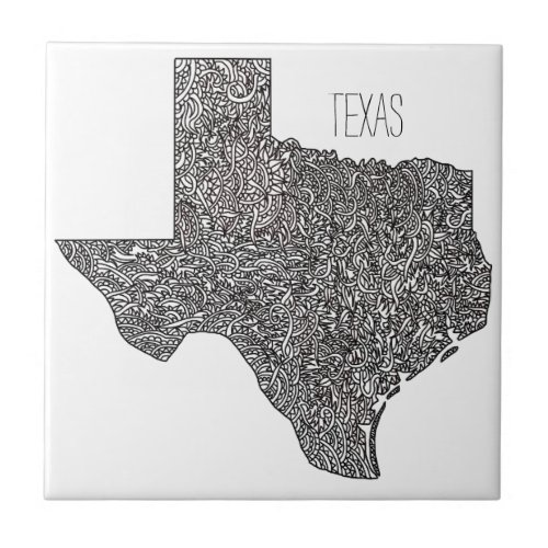 Texas Map Ceramic Tile