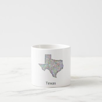 Texas Map Espresso Cup by ZYDDesign at Zazzle