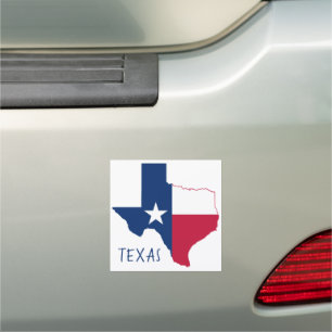 Texas map flag car magnet