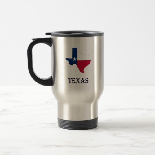 Texas Map  Flag T_Shirt Travel Mug