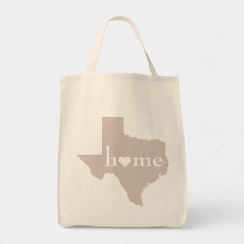 Texas Map Heart Home Grocery Tote