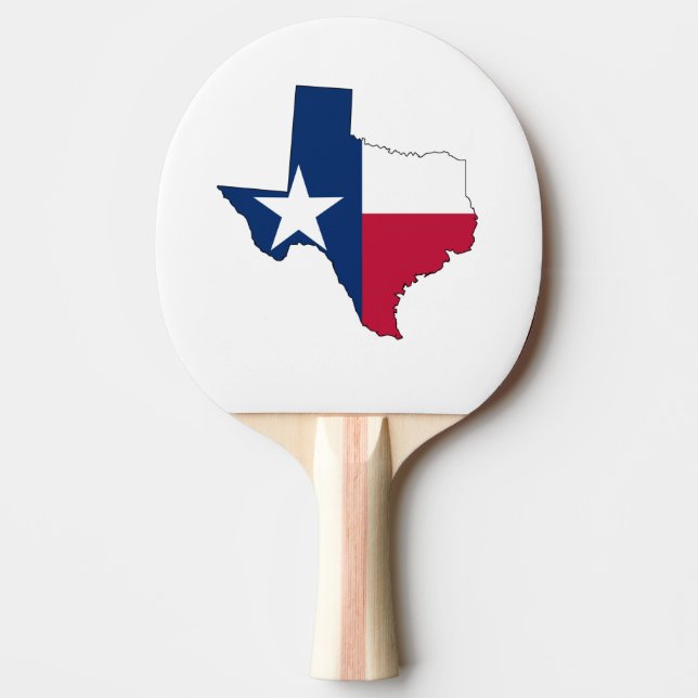 Texas Map Outline and Flag Ping Pong Paddle (Front)