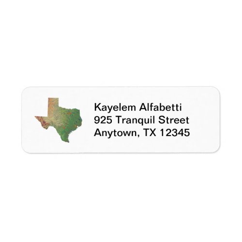 Texas Map Return Address Label
