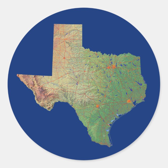 Texas Map Sticker