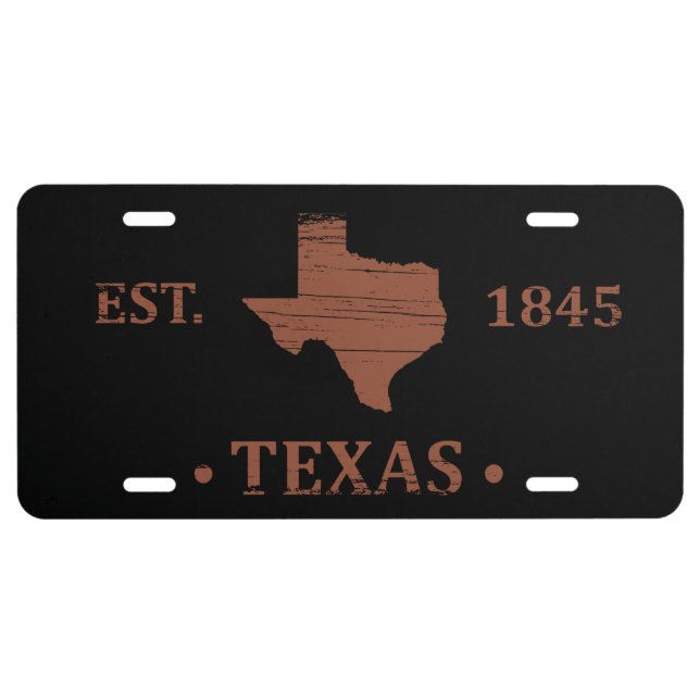 Texas map the lone star state license plate (Front)