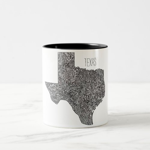 Texas Map Two_Tone Coffee Mug