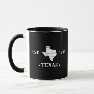 Texas map white the lone star state mug