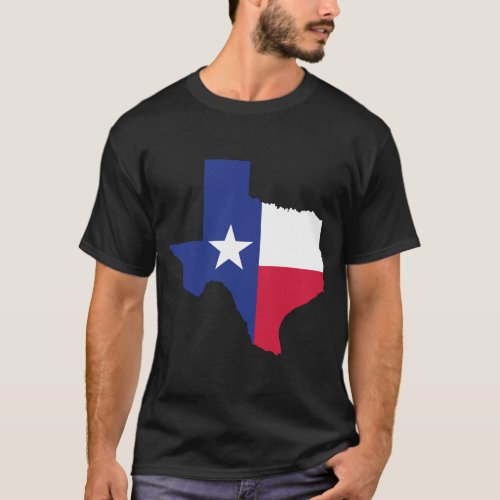 Texas Map With Flag T_Shirt