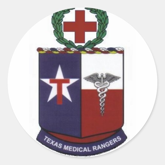 texas medical Rangers round decal Classic Round Sticker (Front)