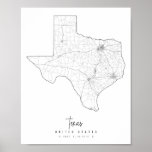 Texas Minimal Street Map Poster at Zazzle