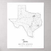 Texas Minimal Street Map