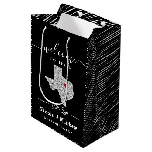 Texas Minimalist Texan Map Wedding Welcome Medium Gift Bag