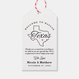 Texas Minimalist Wedding Welcome Gift Tags