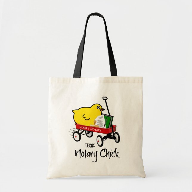 Texas Mobile Notary Chick Red Wagon Tote Bag (Front)
