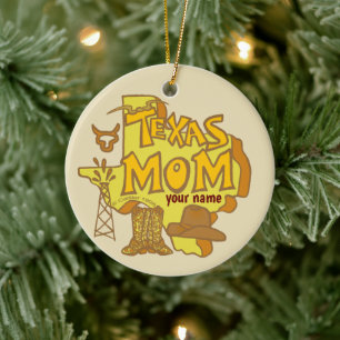 Texas Mom  Ceramic Ornament