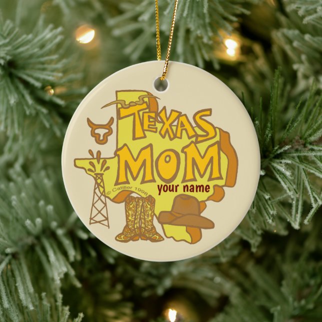 Texas Mom  Ceramic Ornament (Tree)