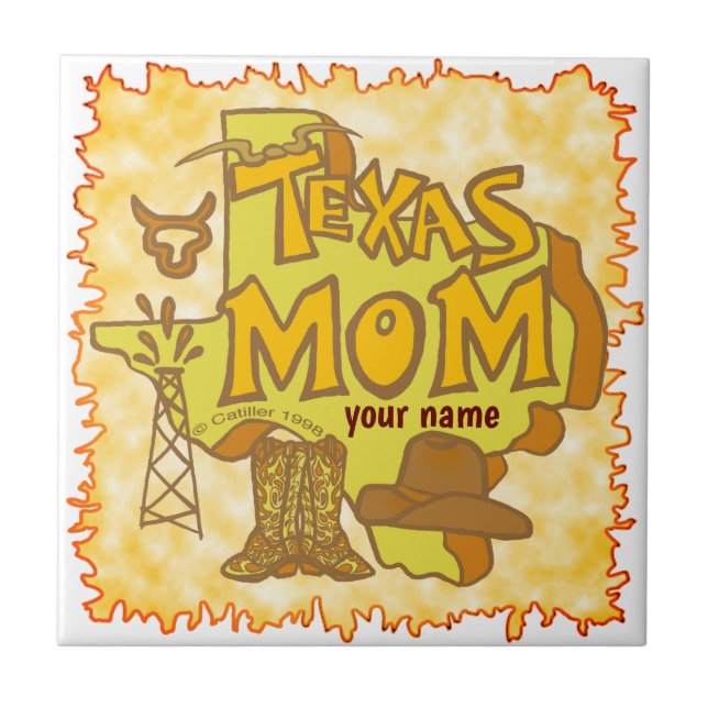 Texas Mom  Ceramic Tile (Front)